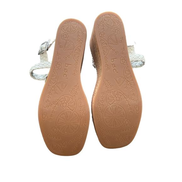 Born Boc Women Sandal Chrissy Size 11 New Braided Cork Ultra High Wedge White - Picture 5 of 6